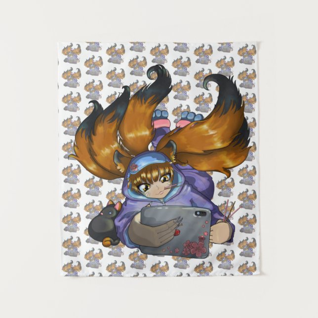 Tapiz Kitsune Life (Anverso)