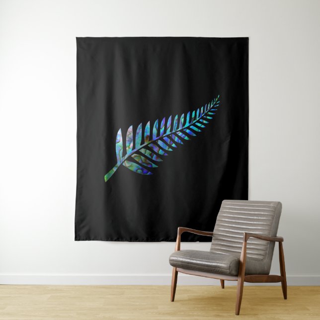 TAPIZ KIWI NEW ZEALAND FERN PAUA TAPESTRY (In situ)