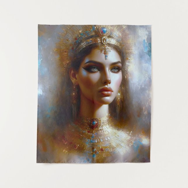 Tapiz Kleopatra Porträt in Goldener Majestät (Anverso)