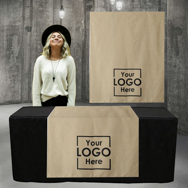 Tapiz Kraft Table Runner Banner Business Logo Events (Kraft Table Runner Banner Business Logo Events Tapestry)