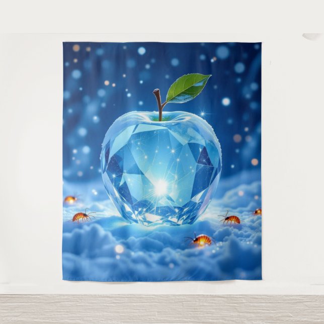Tapiz „Kristallapfel im Glühwürmchenwinter“ (Anverso)