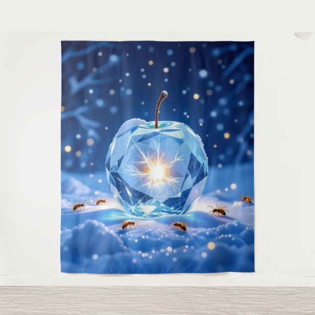 Tapiz „Kristallapfel im Glühwürmchenwinter“ (Anverso)