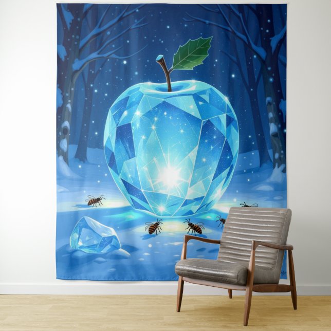 Tapiz „Kristallapfel im Glühwürmchenwinter“ (In situ)