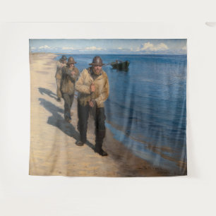 Tapiz Kroyer - Tres pescadores lanzando un bote