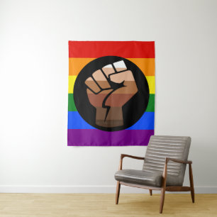 Tapiz La bandera de color de gente queer de SlipperyJoe'