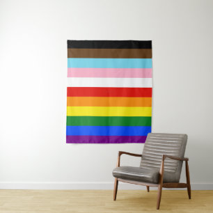 Tapiz La bandera del orgullo de once franjas de Slippery