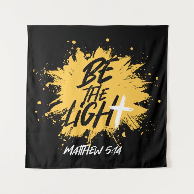 Tapiz La Biblia Cristiana Verse El Mateo Luz 5:14 (Anverso)