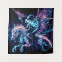 La bruja del esqueleto montando un dragón, arte de