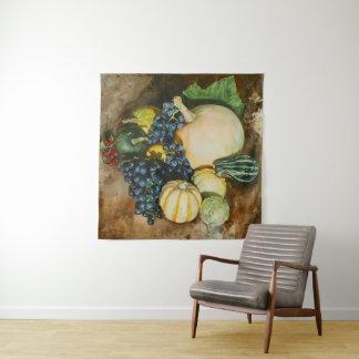 Tapiz La cosecha de otoño con vida residual con calabaza