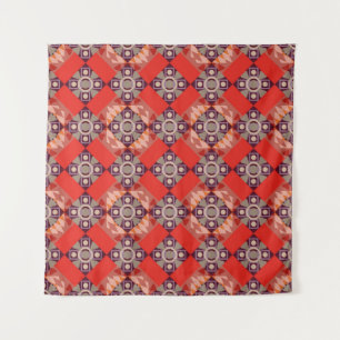 Tapiz La decoración es marrón, beige y rojo. Borroider