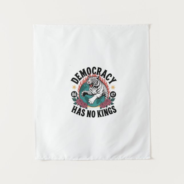 Tapiz La democracia no tiene reyes 86 47 tigres (Anverso)