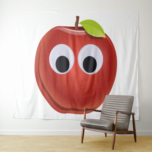 Tapiz La divertida Manzana Roja con los ojos en Google (In situ (horizontal))