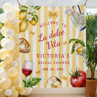 Tapiz La Dolce Vita Italian Bridal Shower Party Backdrop