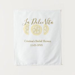 Tapiz La Dolce Vita yellow lemon bridal shower pastel bo