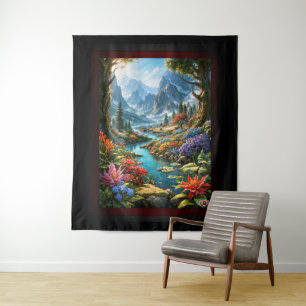 Tapiz La encantadora tierra de Kalakoff AI Art de Xzendo
