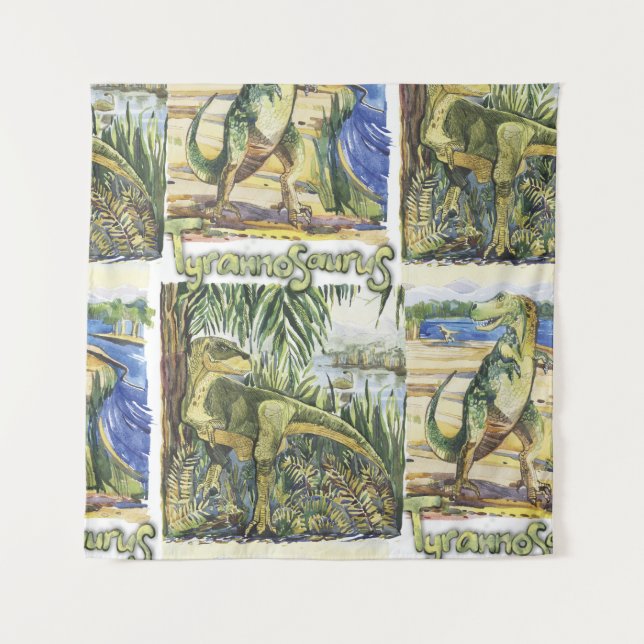 Tapiz La era de los dinosaurios: Ilustracion paisajístic (Anverso)