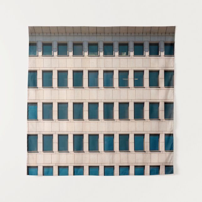 Tapiz La fachada del edificio moderno de forma rectangul (Anverso)