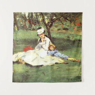 Tapiz La familia Monet en su jardín Edouard Manet