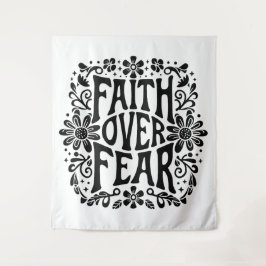 Tapiz La fe sobre el miedo groovy cristiano