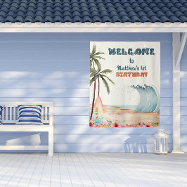 Tapiz La fiesta de cumpleaños de Big One Beach Surf