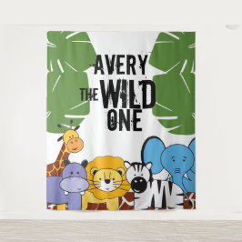 Tapiz La fiesta de primer cumpleaños Safari El Salvaje