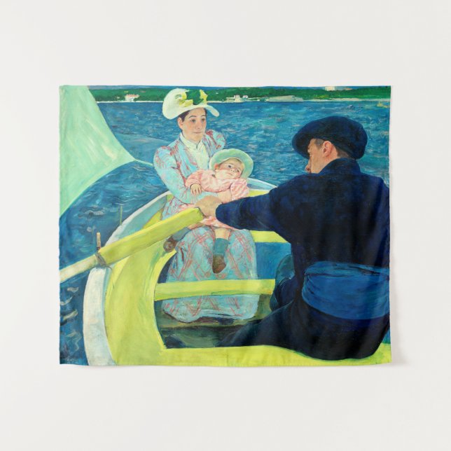 Tapiz La Fiesta en barco de Mary Cassatt (Anverso (horizontal))