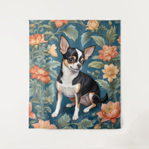 Tapiz La floral inspirada por el cute chihuahua William 