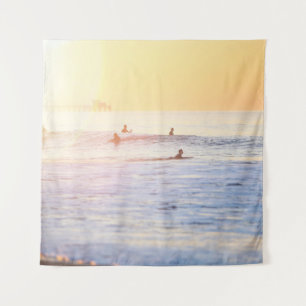 Tapiz La gente navegando en la playa