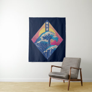 Tapiz La gran ola del vaporwave