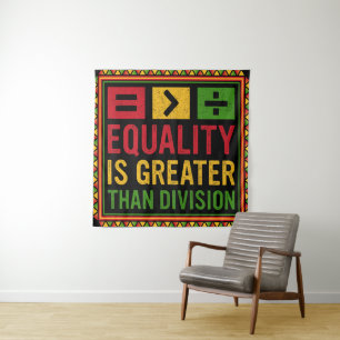 Tapiz La Igualdad Es Mayor Que La División Math Black Hi