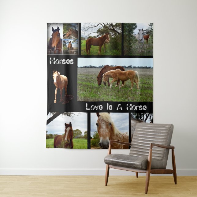 Tapiz La imagen de ocho caballos es grande, (In situ)