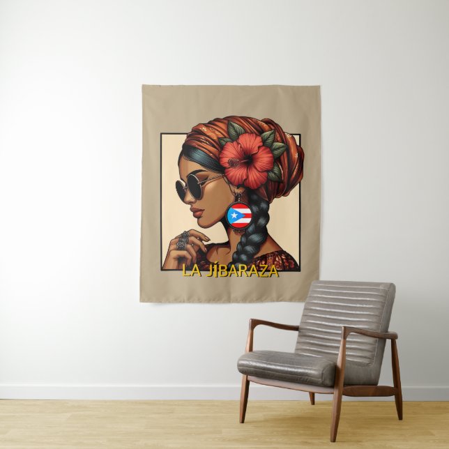 Tapiz La Jíbaraza 2 – Puerto Rican Jíbara Art • Boricua (In situ)