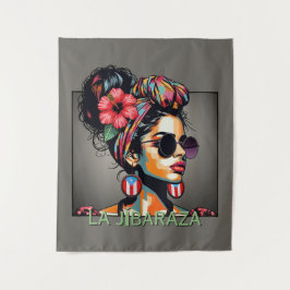 Tapiz La Jíbaraza 3 – Puerto Rican Jíbara Art • Boricua