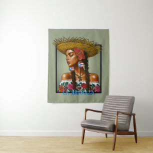 Tapiz La Jíbaraza – Arte Jíbara Puertorriqueño • Boricua