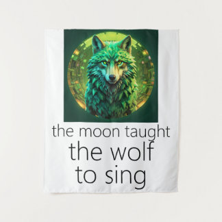 Tapiz La Luna Enseñó Al Lobo A Cantar