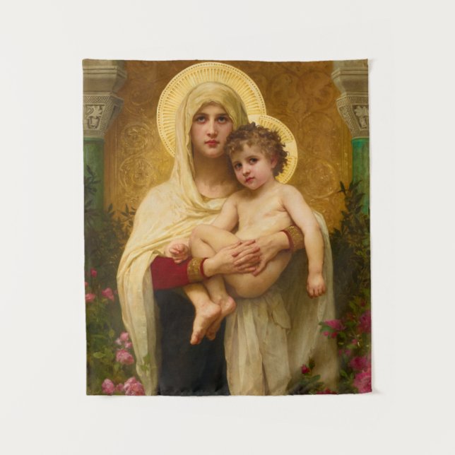 Tapiz La Madonna de los Rosas de William Bouguereau (Anverso)