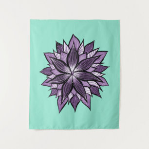 Tapiz La mandala púrpura tiene gusto de la flor