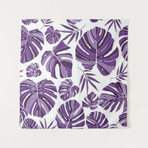 Tapiz La monstera violeta tropical deja un patrón sin fi