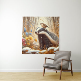 Tapiz La naturaleza de Badger y Sparrow