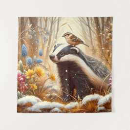 Tapiz La naturaleza de Badger y Sparrow
