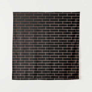 Tapiz La pared de ladrillo negro oscuro tiene una superf