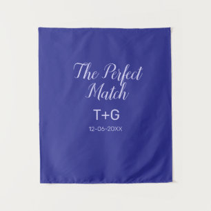 Tapiz La pareja perfecta azul real lujo añadir nombre de