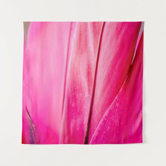 Tapiz La planta textil deja hojas rosadas rojas (Anverso)