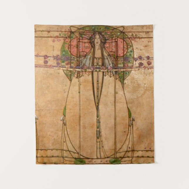 Tapiz La Reina de Mayo - Margaret Macdonald Mackintosh (Anverso)