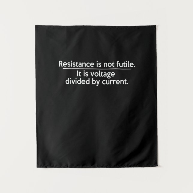 Tapiz La resistencia no es inútil - Ley de Ohm - Electri (Anverso)