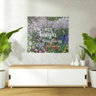 Tapiz La tierra ríe en flores citan floral