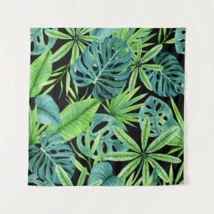 Tapiz La vegetación exuberante: patrón de planta tropica