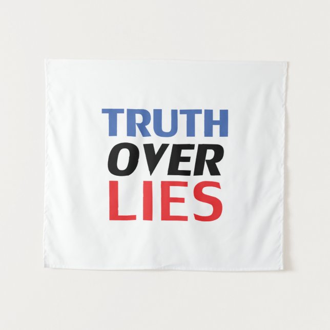 Tapiz "La verdad sobre las mentiras" Blanco Rojo Azul Ne (Anverso (horizontal))