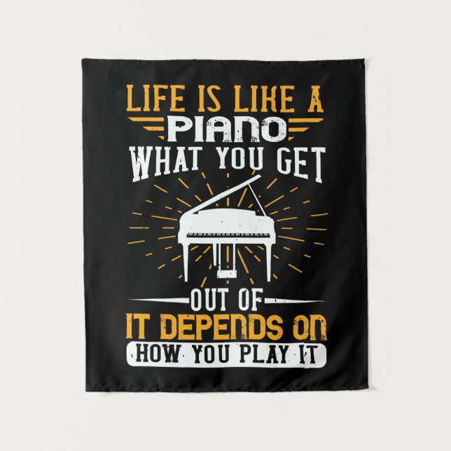 Tapiz La Vida Es Como Un Piano (Anverso)