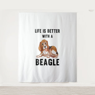 Tapiz La vida es mejor con un Beagle